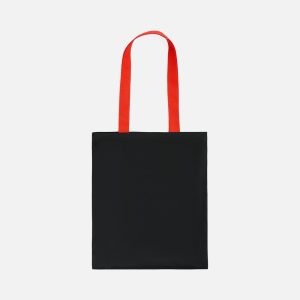 Холщовая сумка BrighTone, черная с красными ручками