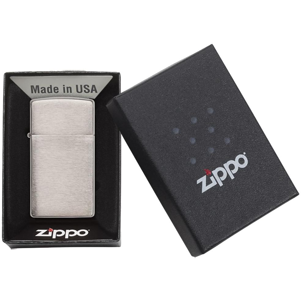 Зажигалка Zippo Slim Brushed, матовая
