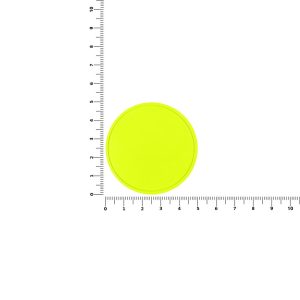 Лейбл из ПВХ Dzeta Round, L, желтый неон