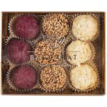 выразить благодарность и восхищение.В наборе конфеты 3 разных вкусов: <br><ul class="list"><li>трюфель            из белого шоколада с цветками лаванды