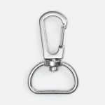 Застежка-карабин Snap hook, M, серебристая (хром)