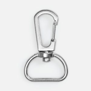 Застежка-карабин Snap hook, M, серебристая (хром)