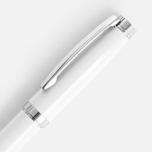 Ручка шариковая Letra Chrome, глянцевая, белая