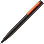 Стильная металлическая ручка Inkolor в матовом черном корпусе с цветным клипом.<br><ul class="list"><li>Механизм ручки: поворотный.</li><li>Корпус ручки разбирается