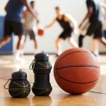 Складная бутылка для воды Basketball Flex, черная