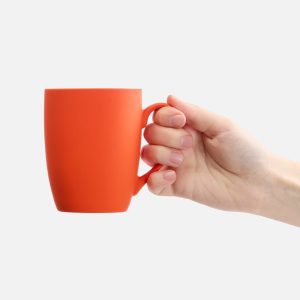 Кружка Good Morning с покрытием софт-тач, ver.2, оранжевая