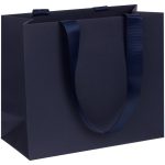 Пакет на лентах из бумаги Midnight Blue плотностью  230 г/м².<br>Выдерживает вес до 2