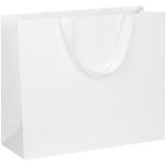 Пакет на лентах из бумаги Snow White Kraft плотностью 200 г/м².<br>Выдерживает вес до 3 кг.