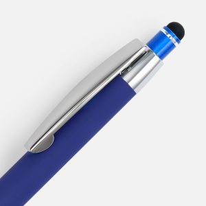 Ручка шариковая Sansen Soft Touch со стилусом, синяя