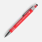 Ручка шариковая Sansen Soft Touch со стилусом, красная