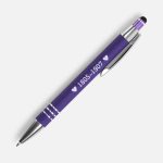 Ручка шариковая Sansen Soft Touch со стилусом, фиолетовая