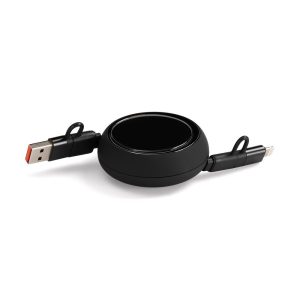 Складной кабель с переходниками pocketCoil, черный