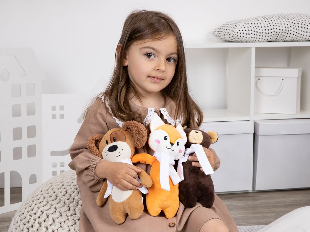 Мягкая игрушка Beastie Toys, собачка с шарфом