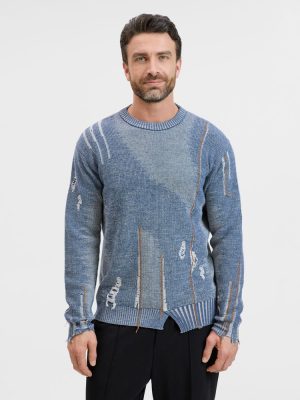 Джемпер Denim свободного силуэта, полушерсть