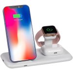 Беспроводная зарядная станция Smart Nest — новый подход к зарядке гаджетов. Вы сможете безопасно заряжать одновременно три устройства без провода и одно устройство через зарядный кабель. Cовместима со смартфонами на iOS или Android и часами (Apple Watch 2–6)