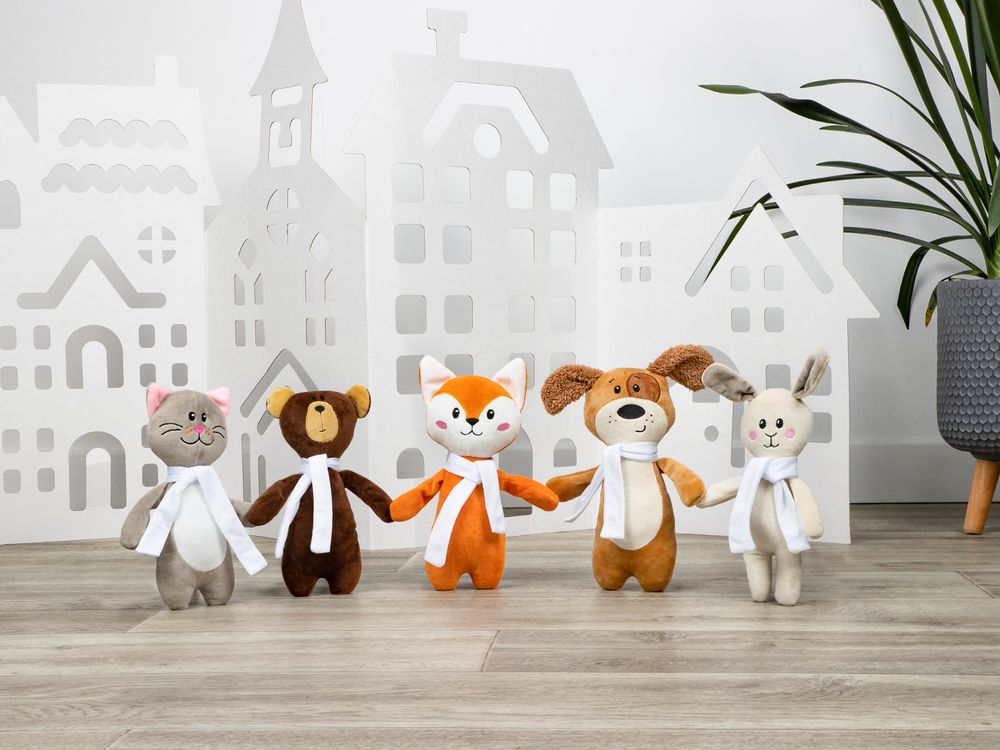 Мягкая игрушка Beastie Toys, котик с шарфом