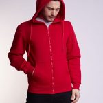 Худи на молнии Premium Heavy, красное