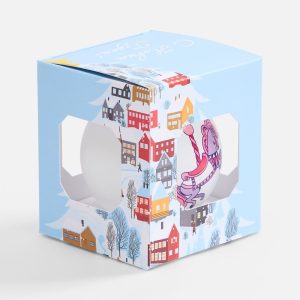 Коробка с полноцветной печатью для елочного шара