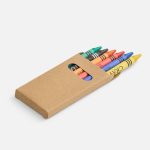 6 цветных восковых мелков Crayons в картонной упаковке с окошком.