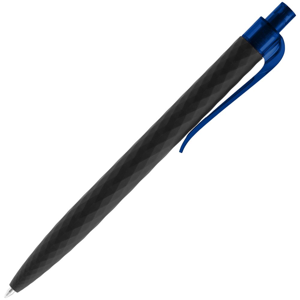 Ручка шариковая Prodir QS01 PRT-T Soft Touch, черная с синим